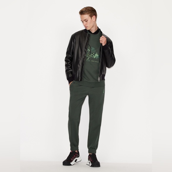 ARMANI EXCHANGE CREW NECK EAGLE SWEATSHIRT GREEN - Picture 2 of 8